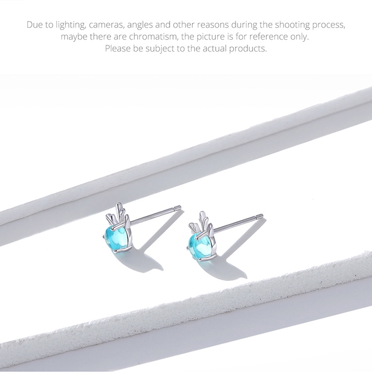 Đôi Bông Tai Bamoer Hình Nai Đính Đá Pha Lê Giả Thời Trang Cho Nữ