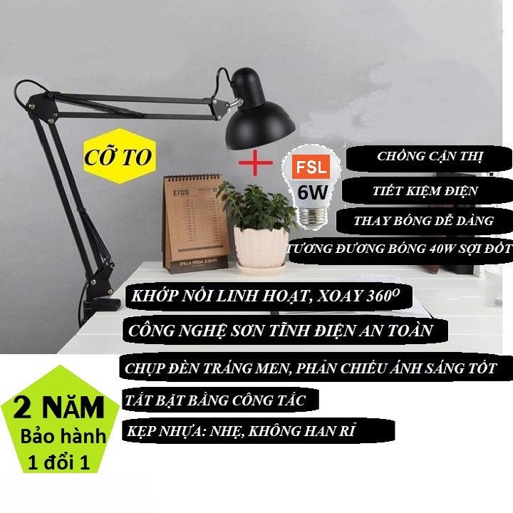 Đèn kẹp bàn học, Đèn kẹp bàn học đọc sách, Làm việc. Bóng LED chống cận bảo vệ mắt