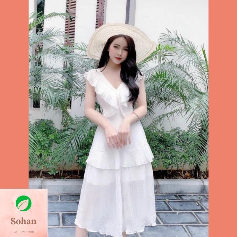 Váy xòe Maxi 2 tầng hở lưng  - Đầm MAXI đi biển thiết kế - Hàng cao cấp| FREESHIP TOÀN QUỐC | BigBuy360 - bigbuy360.vn