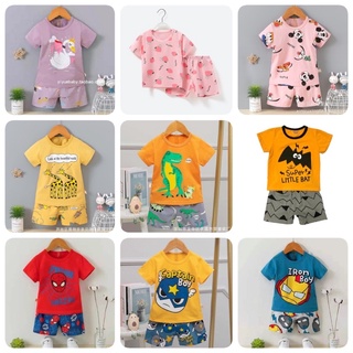 Quần áo trẻ em, Bộ cộc cho bé Quảng Châu Xuất Hàn Quốc Cộc Tay Cho Bé Trai Bé Gái Chất Cotton Lạnh siêu mềm mịn