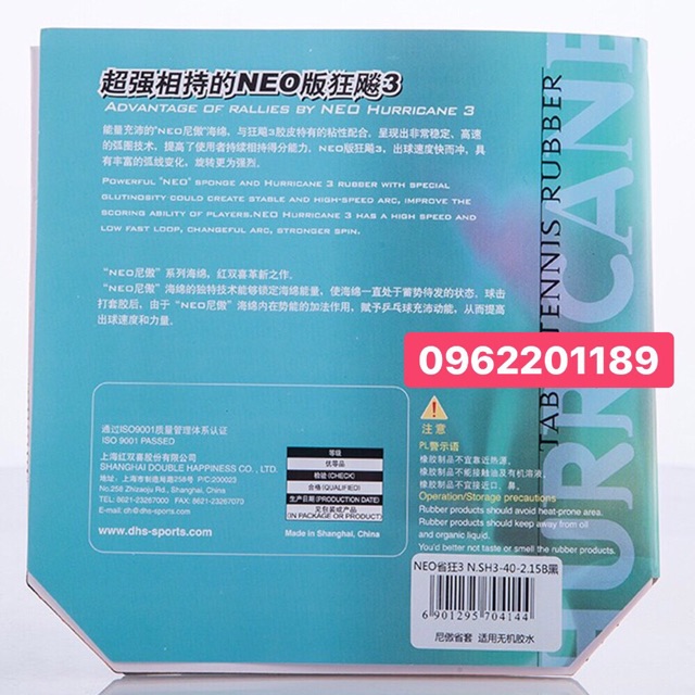 MẶT VỢT BÓNG BÀN  DHS - H3 Neo PRO  TỈNH Hàng Chính Hãng