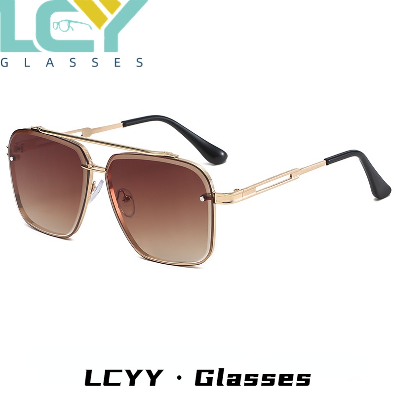 Kính Mát Gọng Vuông Kim Loại Phong Cách Âu Mỹ Thời Trang Cho Nam 5380