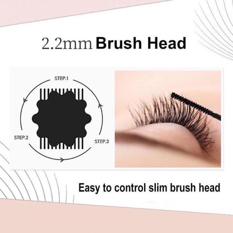 Mascara Đầu Cọ Nhỏ Siêu Mịn Uốn Cong Làm Dày Và Dài Mi Chống Thấm Mồ Hôi