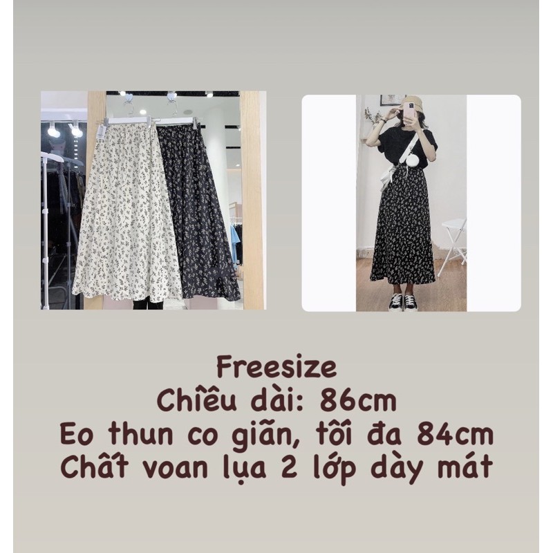 🌿 CHÂN VÁY HOA NHÍ VINTAGE DÁNG DÀI 2 MÀU ĐEN, TRẮNG 🥰 | BigBuy360 - bigbuy360.vn