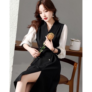 Đầm dáng ôm thắt dây eo phong cách retro thời trang dành cho nữ