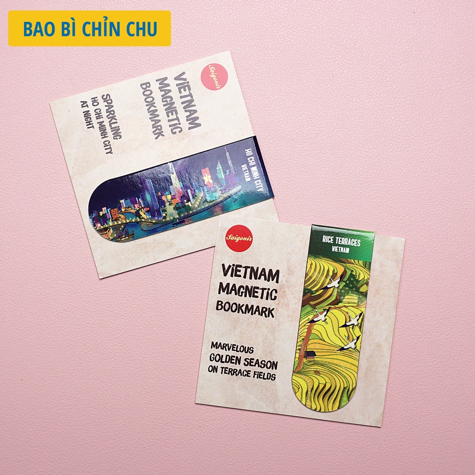 Magnetic Bookmark Đánh Dấu Sách Nam Châm Saigonir Size 2.5x7cm Hình ảnh đặc trưng Việt Nam Lực hút Magnet Mạnh Souvenir