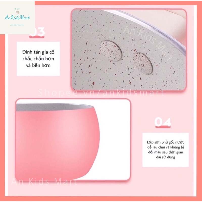 Bộ nồi chảo ăn dặm chống dính cao cấp hình quả cà chua 3 màu dễ thương