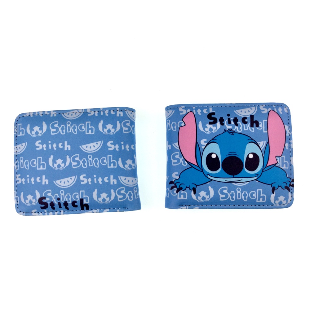 Ví Da Mini Dạng Gập In Họa Tiết Hoạt Hình Disney Lilo Stitch Đáng Yêu Thời Trang Cho Nam