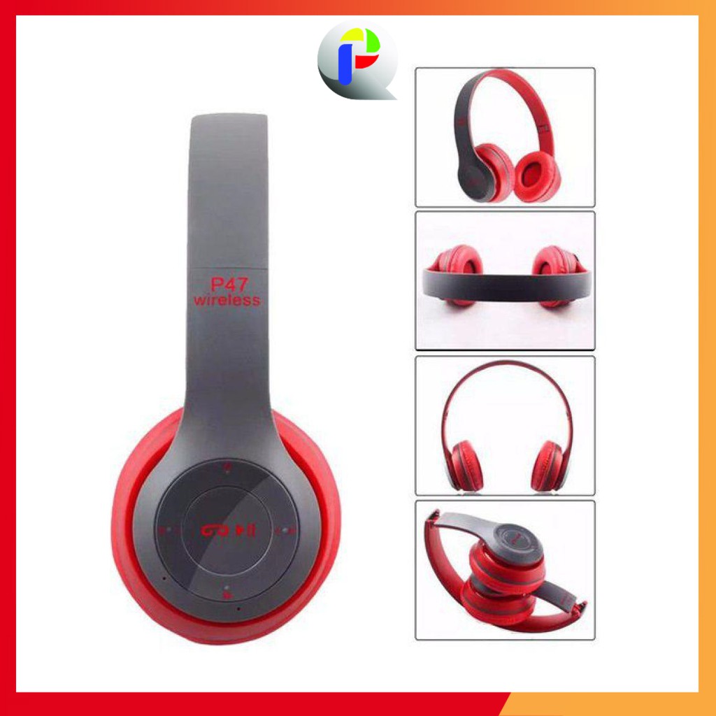 Tai nghe chụp Bluetooth P47 đa năng - hỗ trợ cắm thẻ nhớ, jack 3.5 nghe nhạc chơi game | BigBuy360 - bigbuy360.vn