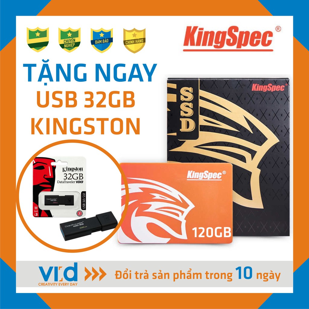 [Mã ELMS05 giảm 5% đơn 300k][CHÍNH HÃNG]Ổ cứng SSD 120GB KingSpec - Bảo hành chính hãng 36 tháng