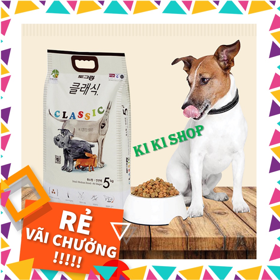 [DEAL SỐC] [DATE 2023] Dog Classic - Thức ăn hạt cho chó trên 3 tháng tuổi 5kg – tiêu hóa tốt, xương chắc khỏe