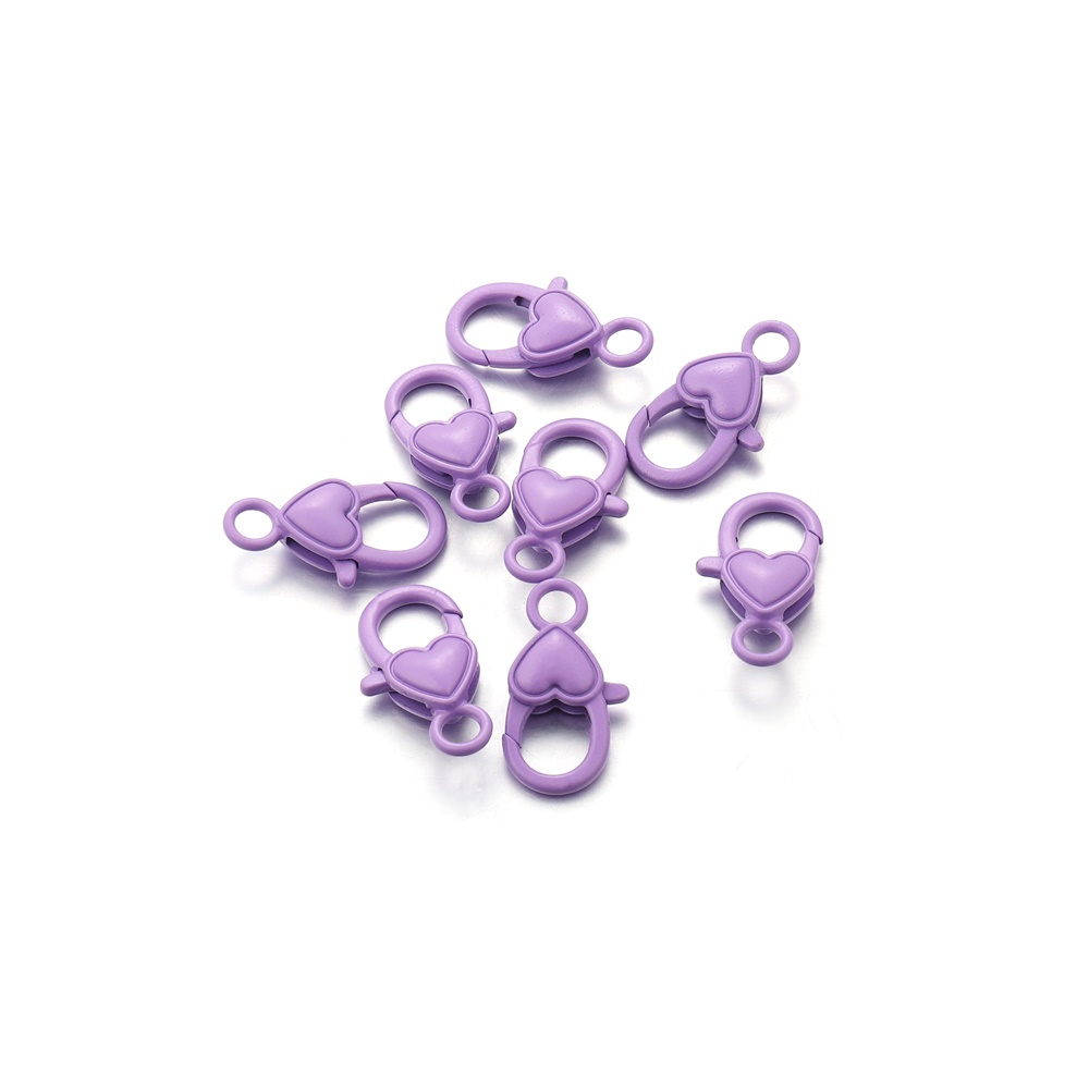 Bộ 10 móc khóa màu kẹo hình trái tim dùng để tự làm phụ kiện trang sức