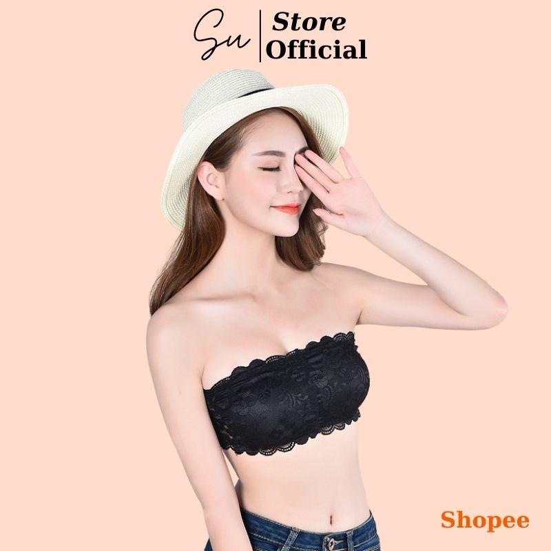 Áo Bra Ren Quây Ngang Mút Mỏng Có Thể Tháo Rời, Áo Lót Ren Cài Sau Phối Đàm Váy Hở Vai - 088