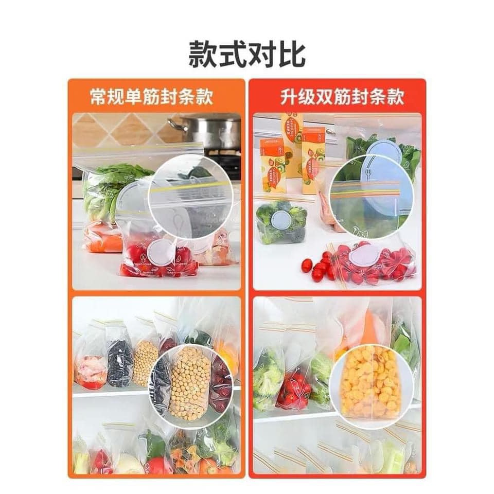 Combo Set 3 Hộp Túi Zip Đựng Thức Ăn Có Khóa Kéo