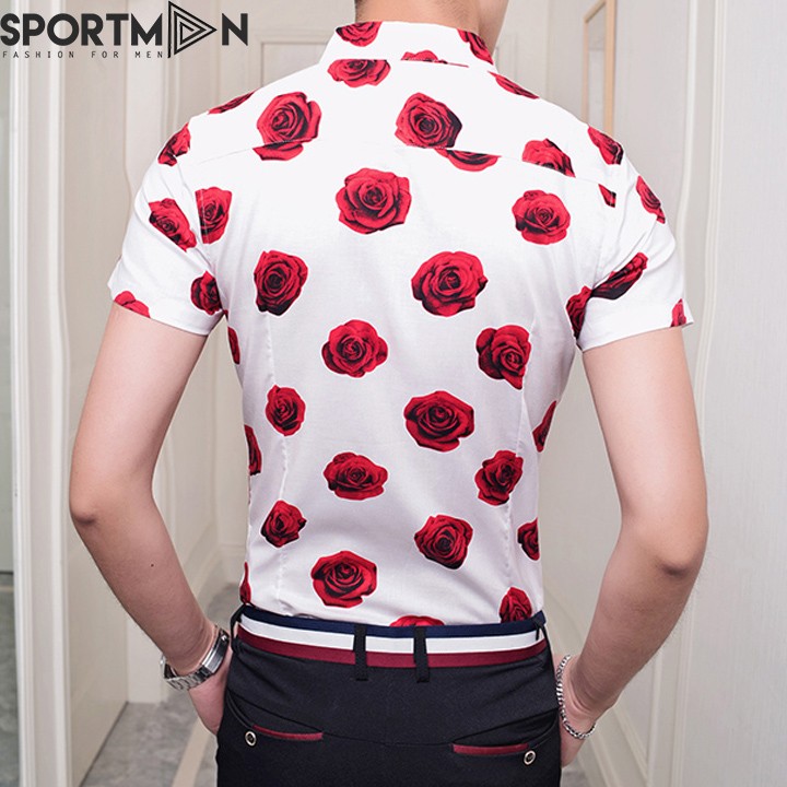 Áo sơ mi nam hoa hồng lịch lãm - SM84 | BigBuy360 - bigbuy360.vn