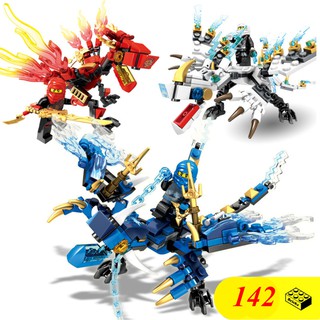 142 CT - HỘP GIẤY] Bộ Đồ Chơi Lắp Ghép Xếp Hình Ninja Rồng Cho Bé ninjago,Dragon