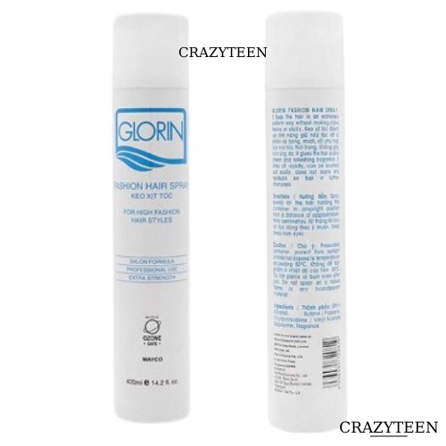 Chai keo xịt tóc Glorin Fashion Hair Spray 420ml
