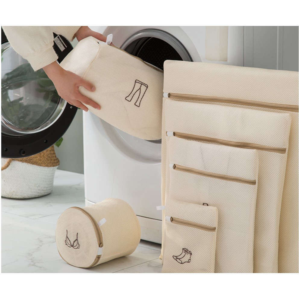 SET 6 túi giặt 2 lớp dành cho máy giặt bảo vệ quần áo, áo len, áo sơ mi, đồ lót