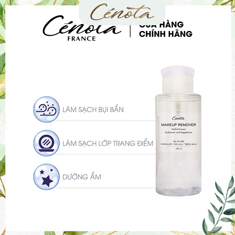 Nước tẩy trang dưỡng ẩm mềm mịn Cénota Makeup Remover, nước tẩy trang làm sạch bụi bẩn C17 -Freeship