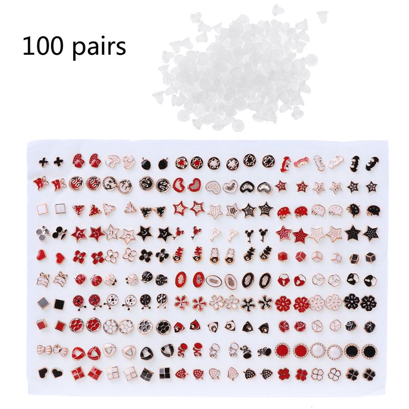 Set 100 Đôi Khuyên Tai Đất Sét Nhiều Màu Sắc Cho Bé