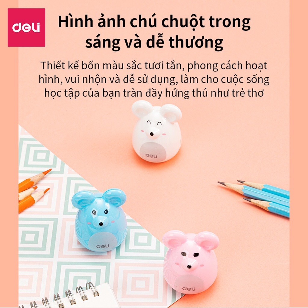 Gọt chì Deli Hình chú chuột - E0569 - Gọt bút chì Deli cao cấp - MIYABI STORE