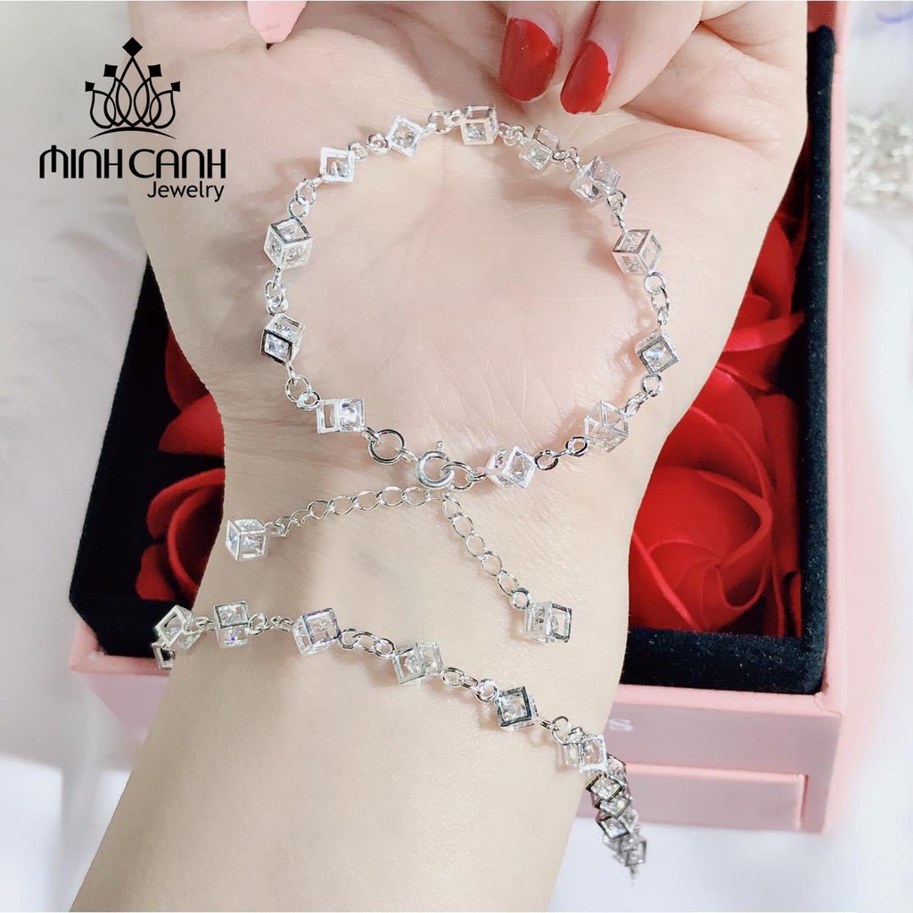 Lắc Tay Bạc Nữ Hình Chuỗi Lập Phương - Minh Canh Jewelry