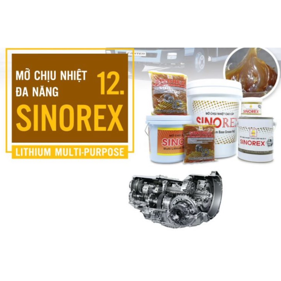 Mỡ bò chịu nhiệt kháng nước cao cấp Sinorex màu vàng