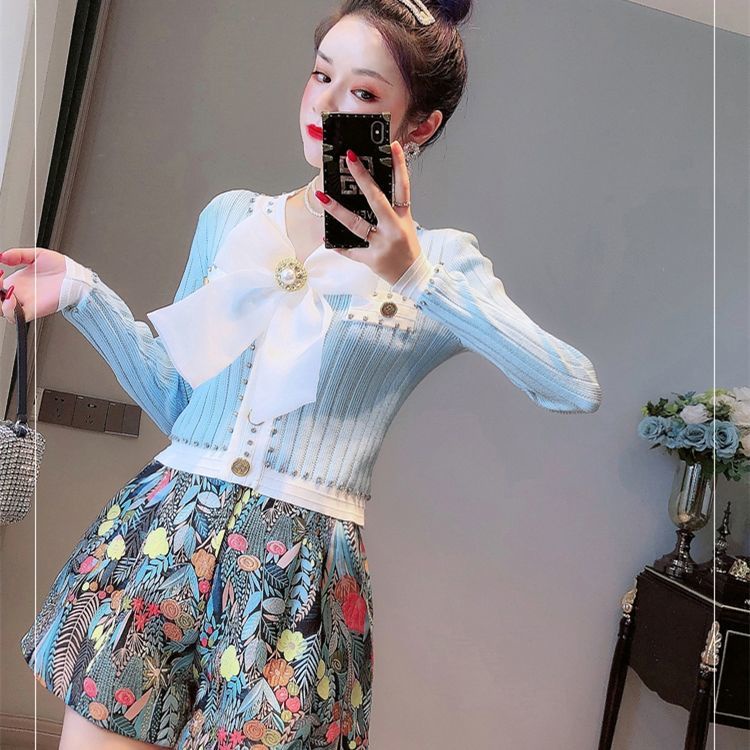 Áo khoác cardigan dệt kim tay dài cổ chữ V thiết kế mới thời trang dành cho mùa thu năm 2021
