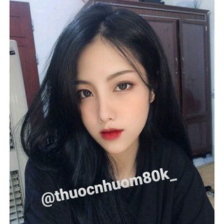 Thuốc nhuộm tóc màu ĐEN THUẦN ( phủ bạc) kèm oxy trợ dưỡng và găng tay