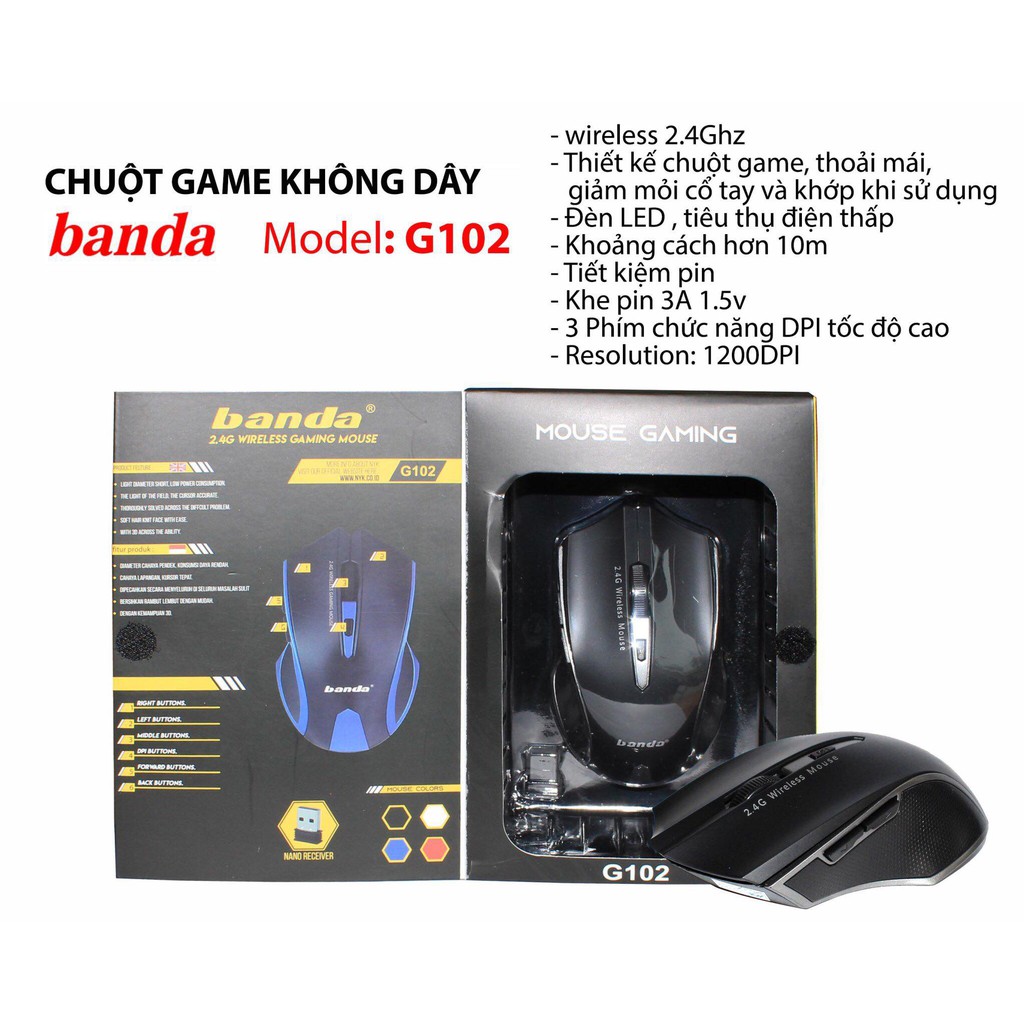 MOUSE BANDA G102 KO DÂY