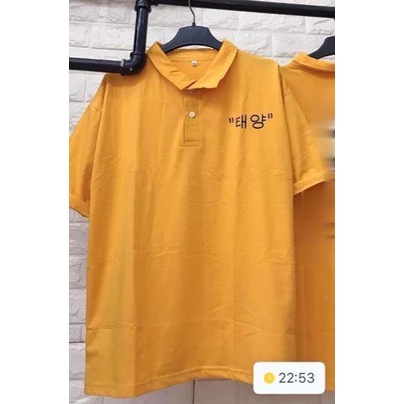 Áo Thun Polo Có Cổ Form Rộng In CHữ Hàn Quốc Chất Cotton Mềm Mát Phong Cách Hàn Quốc  Năng Động TTQ0250