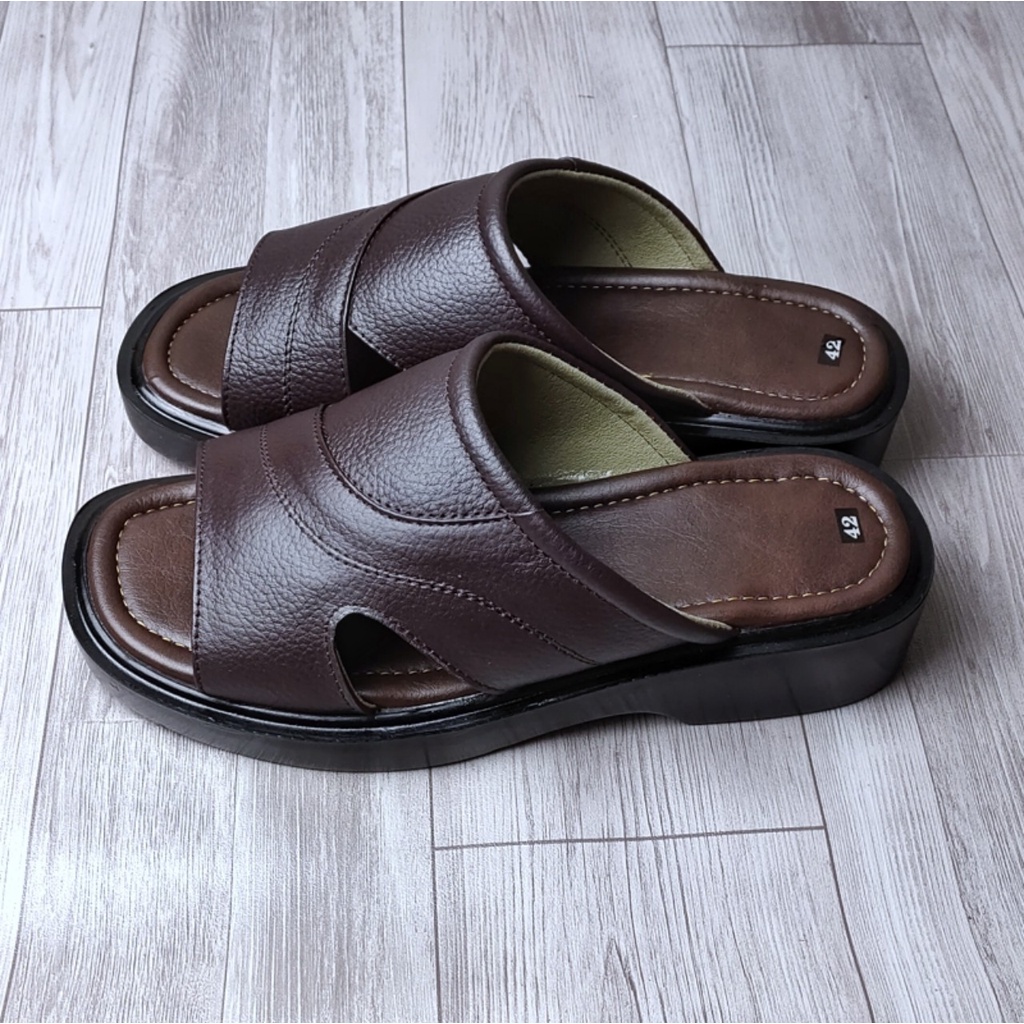 KAGON Thời Trang  Dép Nam Da Bò  KOG121 Dép Da Nam Trung Niên Dép Cho Bố