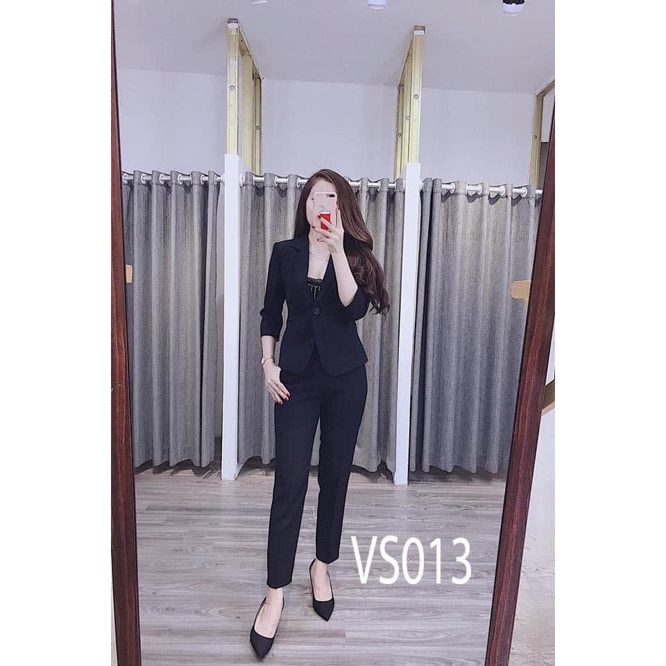 Áo vest nữ màu đen tuyền chất liệu vải tuyết dày mịn co giãn