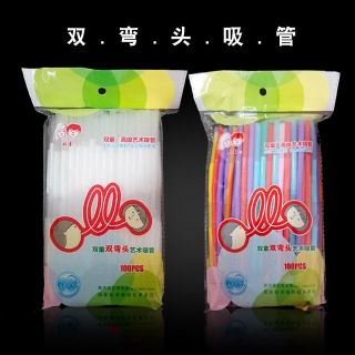 Ống hút 2 đầu tạo kiểu, trang trí, bịch 100c