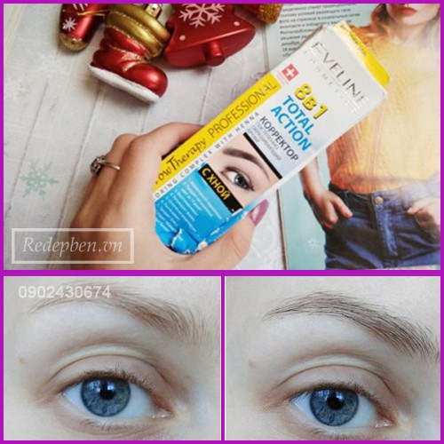 Dưỡng mày Eveline 8 in 1 Total Action Mascara | BigBuy360 - bigbuy360.vn