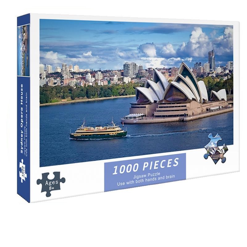 Bộ Tranh Ghép Xếp Hình 1000 Pcs Jigsaw Puzzle Tranh Ghép (75*50cm) Nhà Hát Opera Sydney Bản Đẹp Cao Cấp-H22