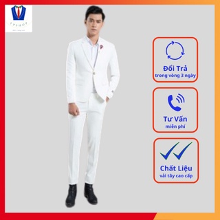 Quần vest nam màu trắng cao cấp siêu sale