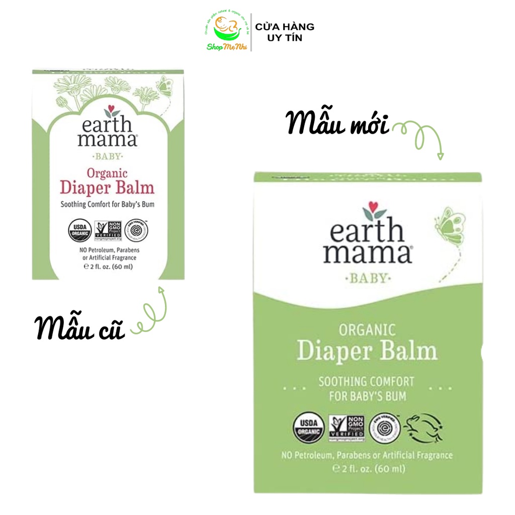 Kem hăm hữu cơ Earth Mama Organic Diaper Balm 60ml.