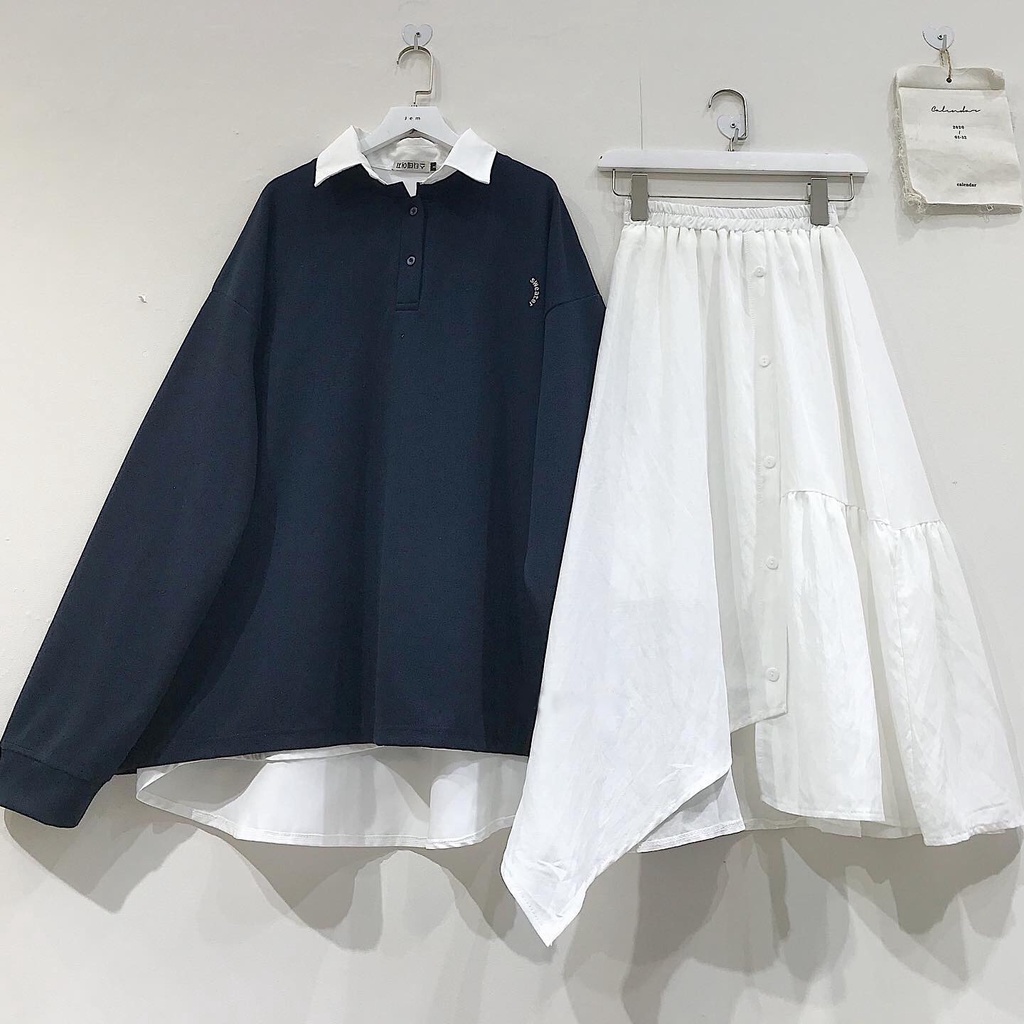 Áo Sweater nữ trơn Form Rộng có cúc -1739 IAMC.Closet | BigBuy360 - bigbuy360.vn