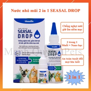 Nước nhỏ mũi SEASAL DROP chó mèo, chống nghẹt mũi giảm hắt hơi sổ mũi, giữ ẩm niêm mạc - 2 IN 1