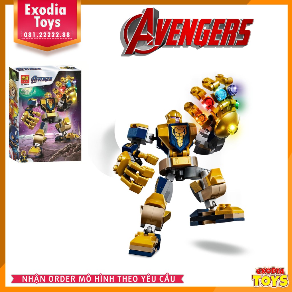 Xếp hình Marvel Avenger Chiến Giáp Của Thanos : Thanos Mech - BELA 11504 Ideas 76141