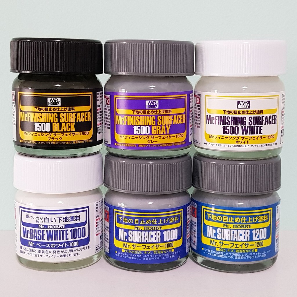 Sơn mô hình - Lọ, dung dịch sơn lót Mr Hobby Mr Finishing Surfacer Black / White 40ml