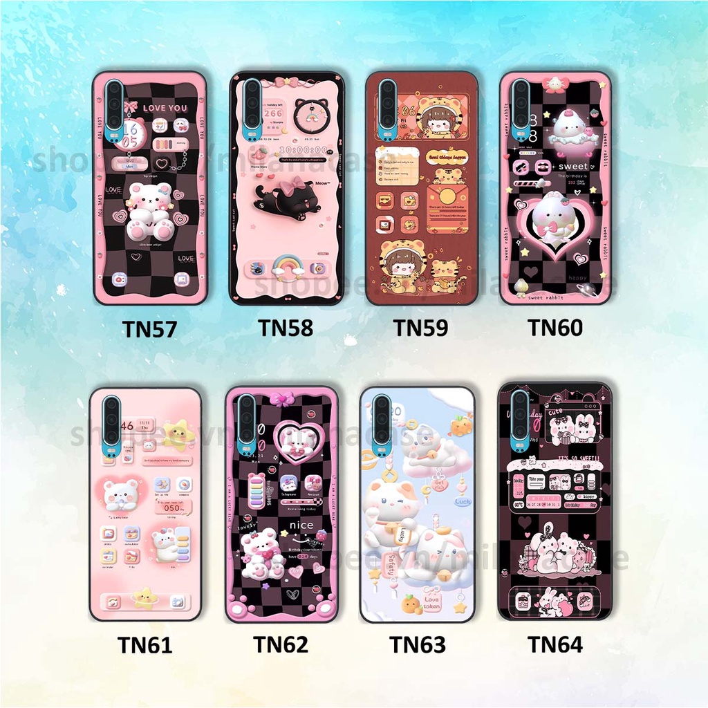 Ốp Huawei P30 / P30 Pro hình đồng hồ icon gấu mèo cute cực dễ thương ngộ nghĩnh