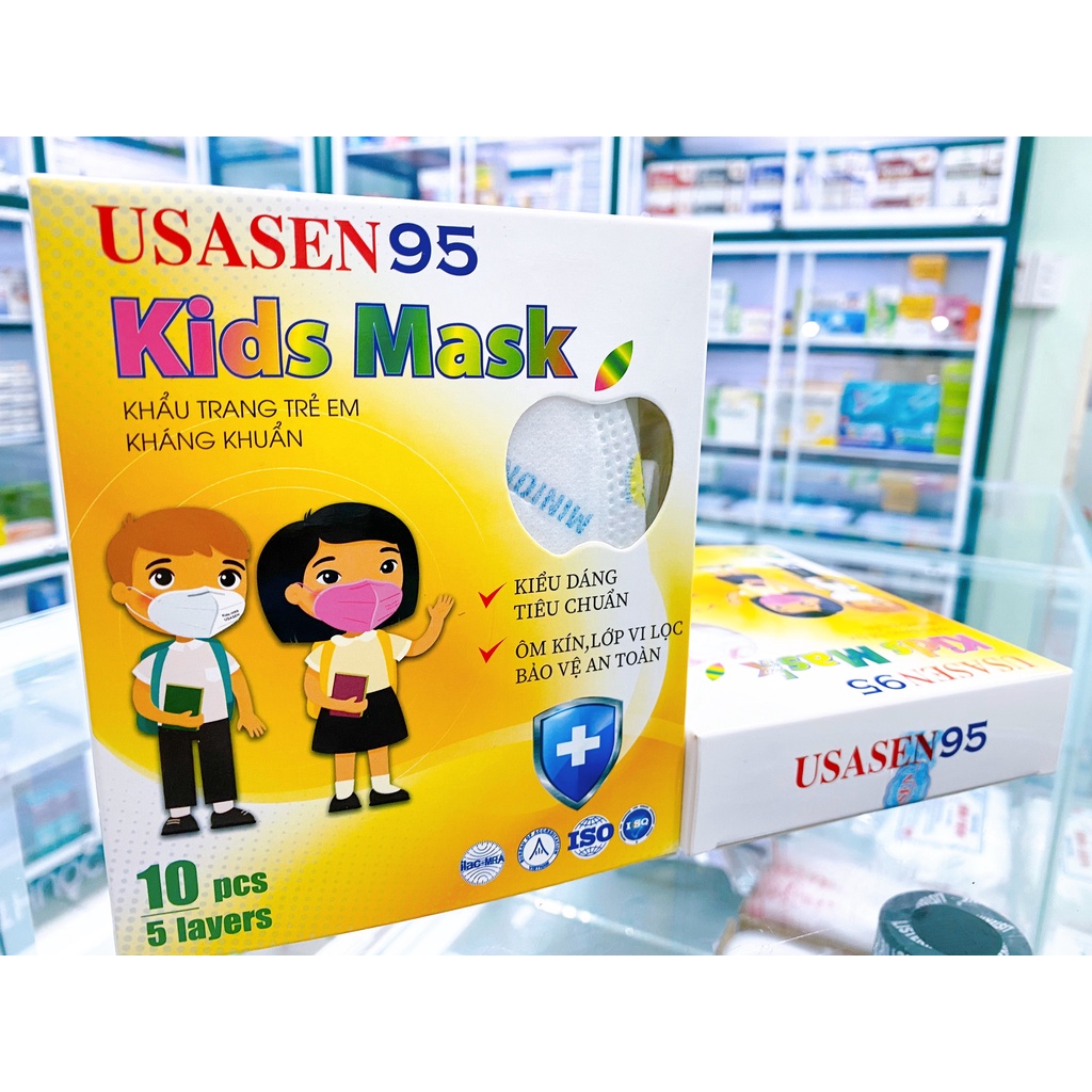 Khẩu Trang cho bé USASEN N95 KIDS MASK - Hộp 10 cái