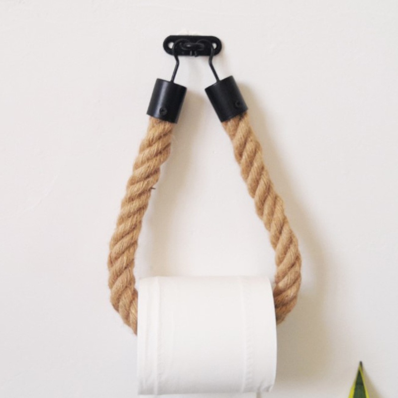 Giá Đỡ Khăn Giấy / Khăn Giấy Bằng Dây Thừng Cotton Bện Vintage Không Cần Đóng Đinh