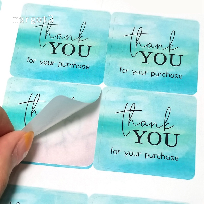 Set 25 Tấm/100 Sticker Dán Niêm Phong Chữ Thank You For Your Purchase