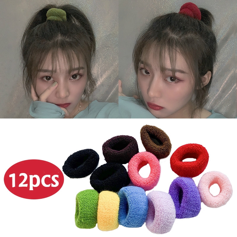 12 dây buộc tóc nylon co giãn tốt độc đáo xinh xắn