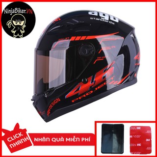 Mũ Bảo Hiểm Fullface AGU ĐỎ TẶNG kèm Pass gắn cằm chuyên dụng dành cho AGU (BẢO HÀNH 12 THÁNG)