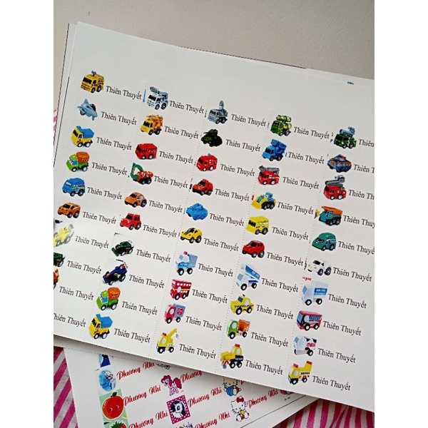 220 tem/sticker tên bé,NHỰA CHỐNG NƯỚC,dán hộp sữa,đồ chơi- in theo yêu cầu