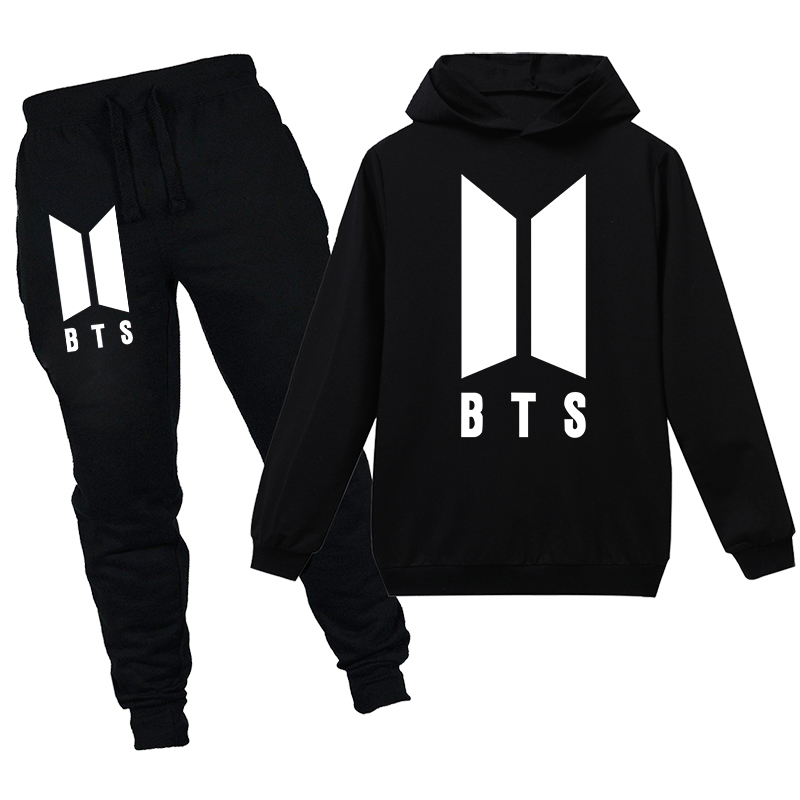 Bộ 2 Món Áo Hoodie + Quần Dài In Họa Tiết Bts Thời Trang Giáng Sinh Cho Bé 2-14 Tuổi